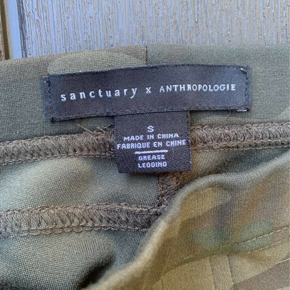 Sanctuary x Anthropologie Womens Grease Leggings Green Gray Camouflage Stretch S - Picture 5 of 7